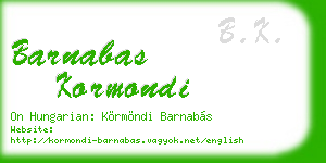 barnabas kormondi business card